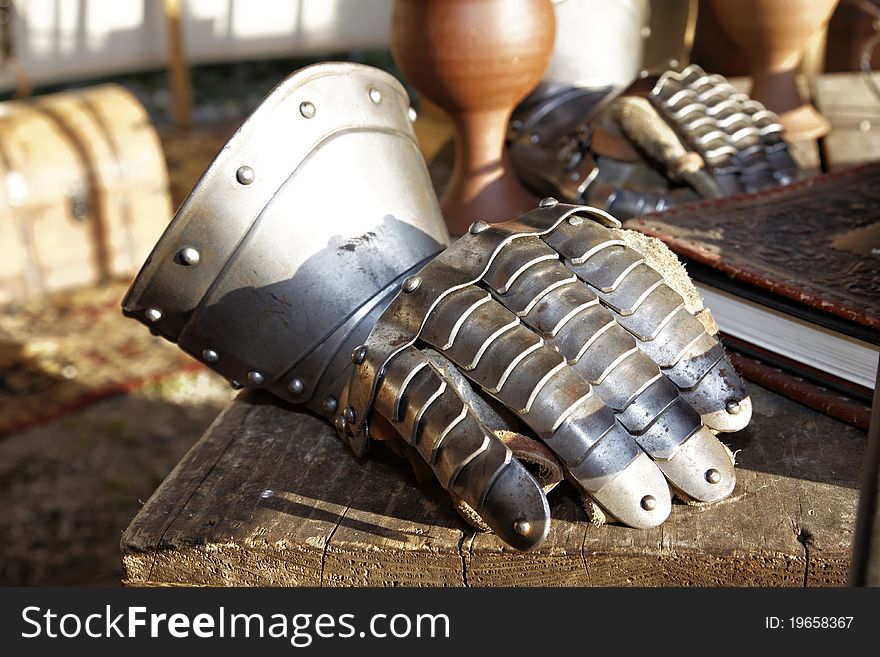 Medieval glove of a knight