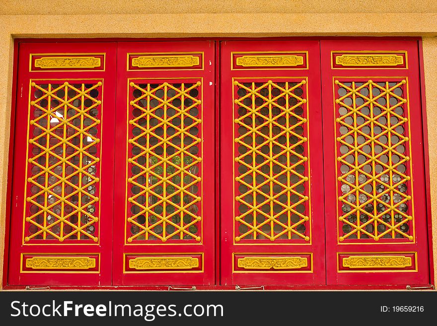 Red doors in Chinese style. Red doors in Chinese style