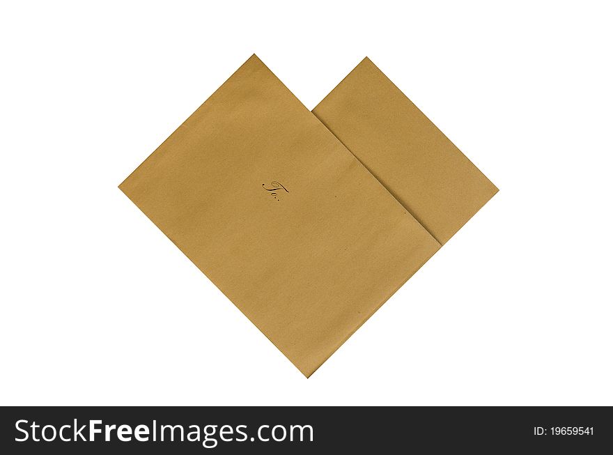 Pack letter love brown isolated. Pack letter love brown isolated