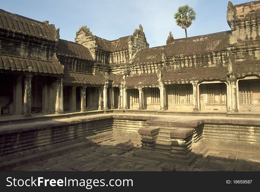 Interior courtyard of Angkor Wat temple