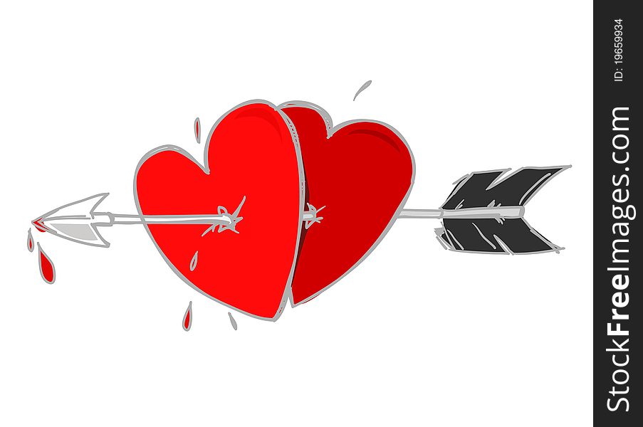 Two hearts and a arrow