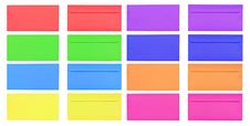 Isolated Front And Back Of Colorful Blank Envelope Stock Images