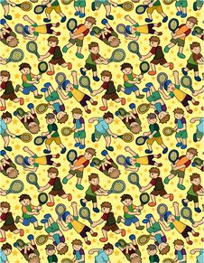 Cartoon Tennis Players Seamless Pattern Royalty Free Stock Photos Cartoon Tennis Players Seamless Pattern Royalty Free Stock Photos