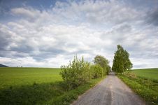 Field Road And Sky Royalty Free Stock Images Field Road And Sky Royalty Free Stock Images