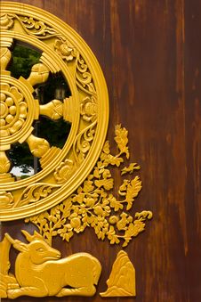 Dharma Jakra On Chinese Temple Gate Royalty Free Stock Photography Dharma Jakra On Chinese Temple Gate Royalty Free Stock Photography