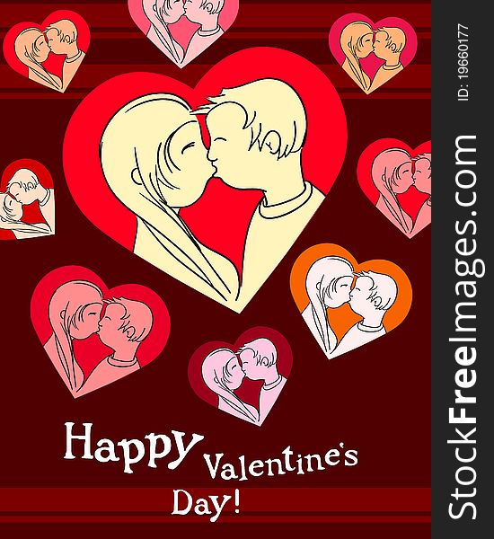 Happy valentine`s day greeting card