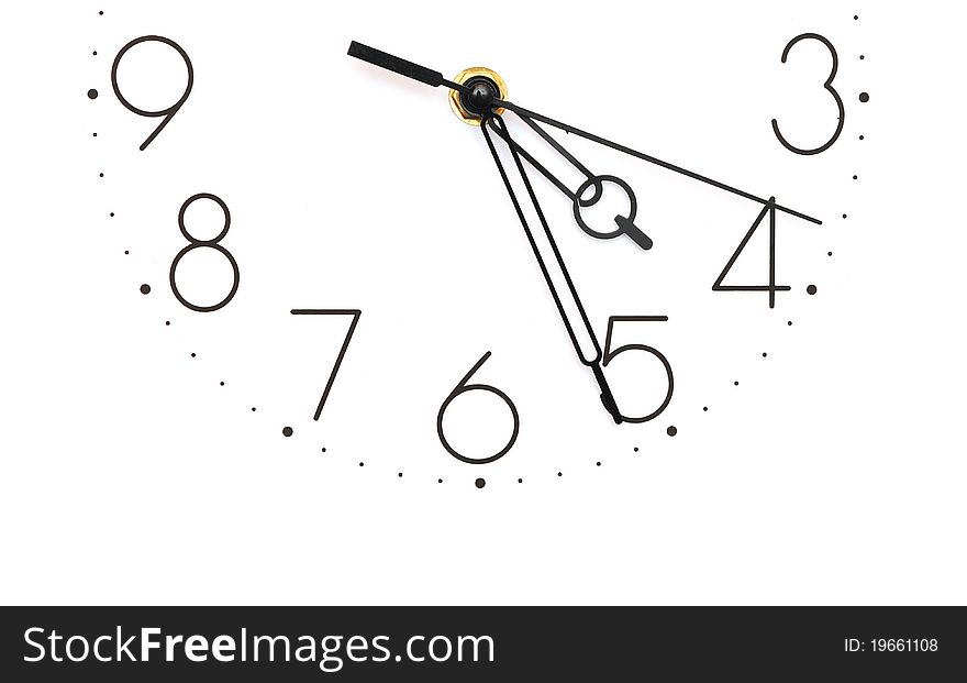 Wall clock isolated on white. Wall clock isolated on white