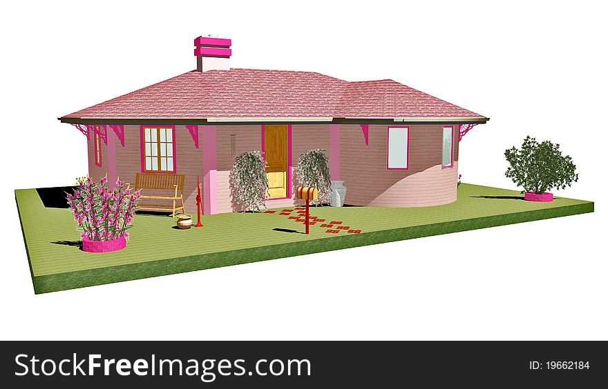 Pink Home-3d