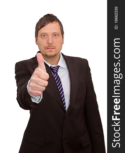 Photo of a businessman with thumbs up