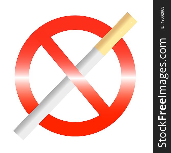 3d rendering of a badge with a no smoking sign. 3d rendering of a badge with a no smoking sign