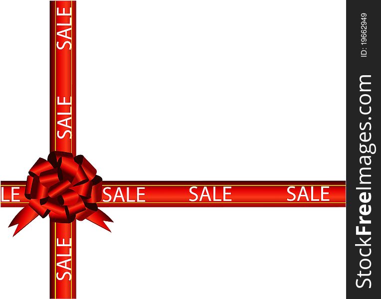 Sale. Background with color ribbon