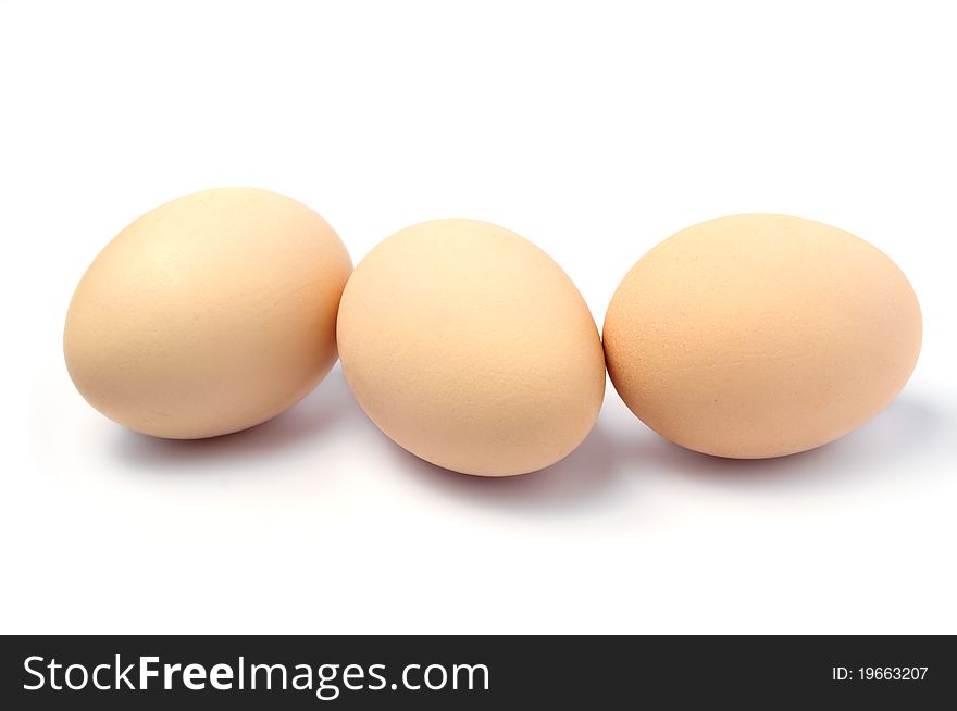 Three Eggs Isolated on white