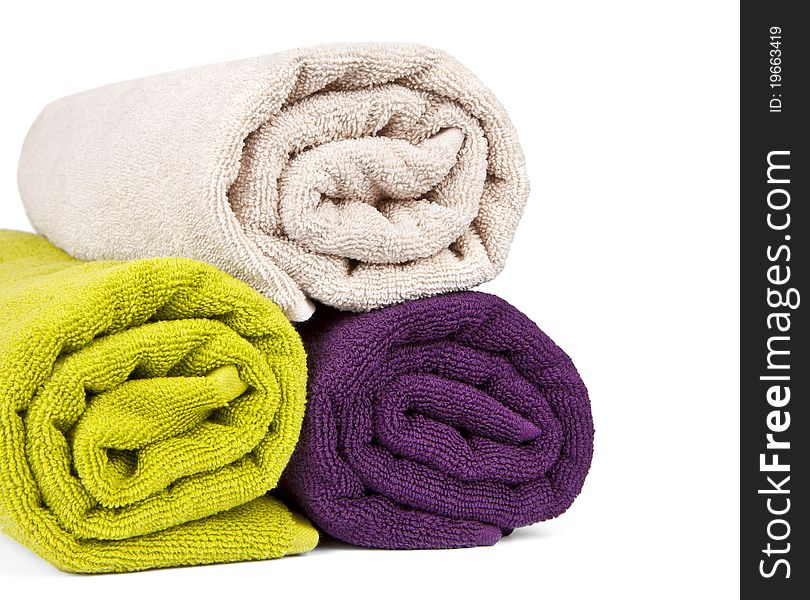 Rolled up colorful towels