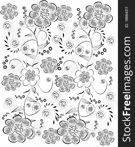 Floral Pattern isolated on white