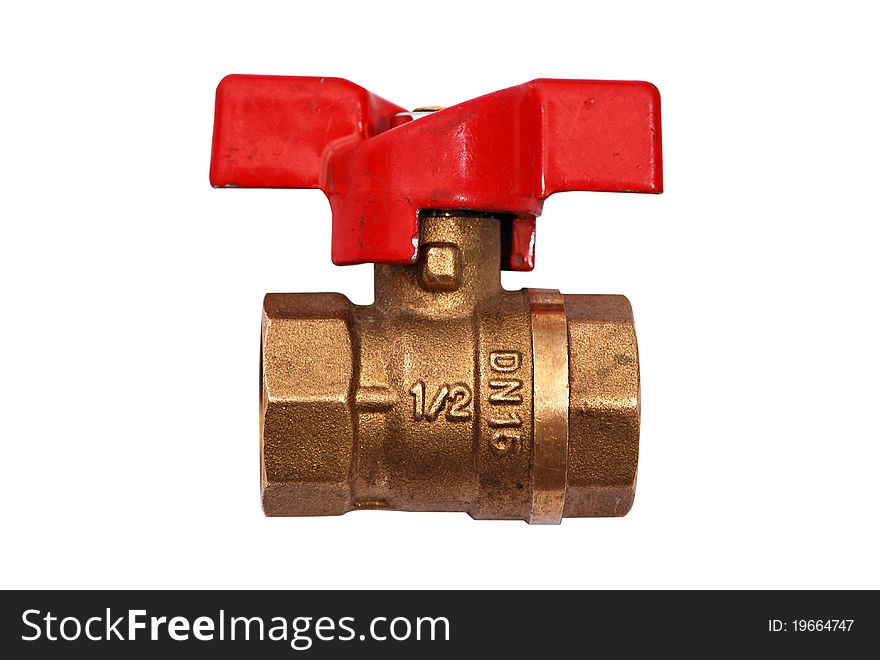 Brass Valve with red handle