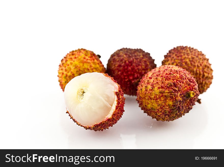 Litchi isolated on white background