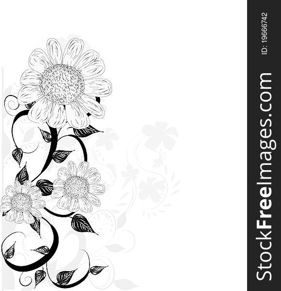 Beautifull decorative abstract flowers on white