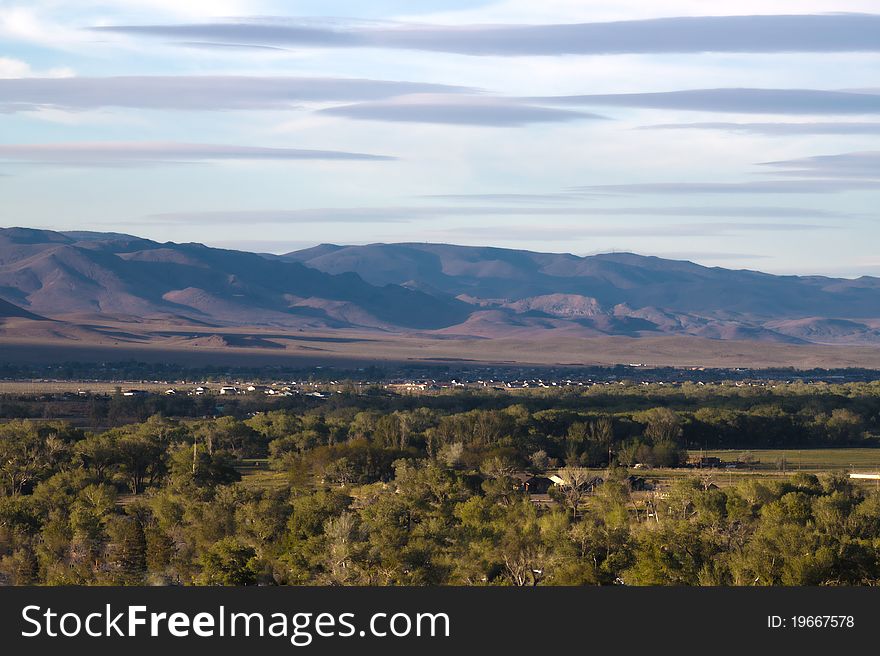 An amazing landscape image of the small town of Dayton Nevada.