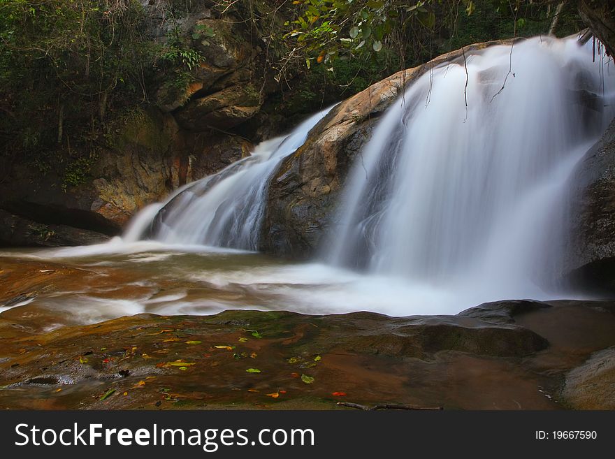 The waterfall one layer in the north of Thailand. The waterfall one layer in the north of Thailand