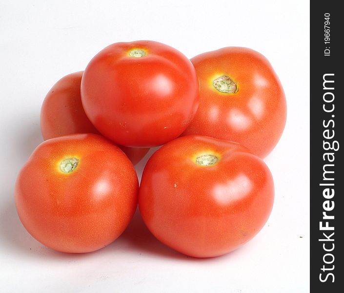Fresh Tomatoes Isolated On White