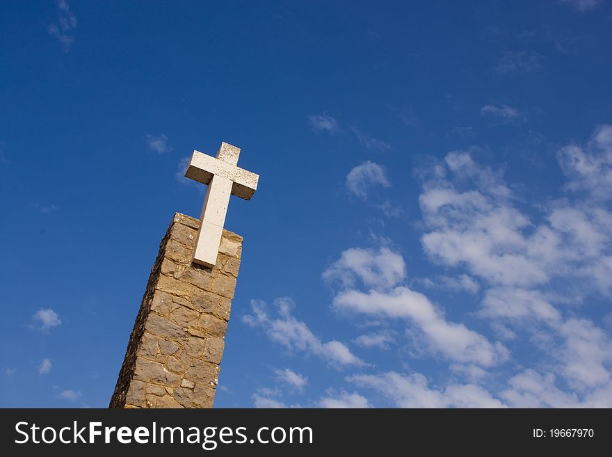 Cross on cape roca in portugal. Cross on cape roca in portugal