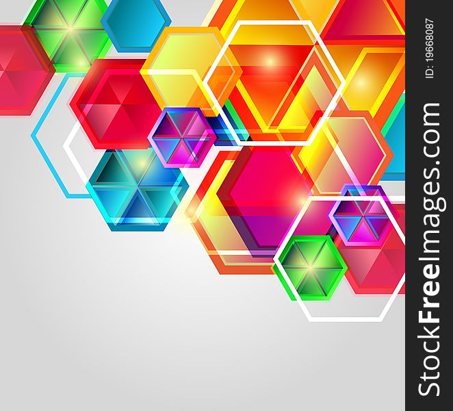 Bright composition with hexagons. Bright composition with hexagons