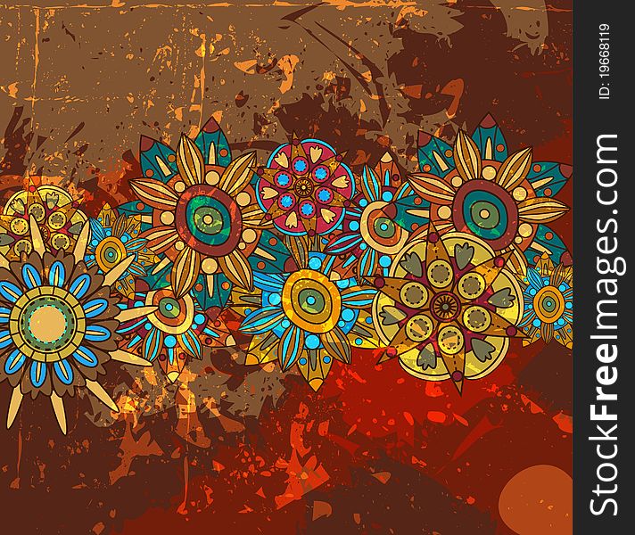 Abstract seamless texture with bright flowers. Abstract seamless texture with bright flowers