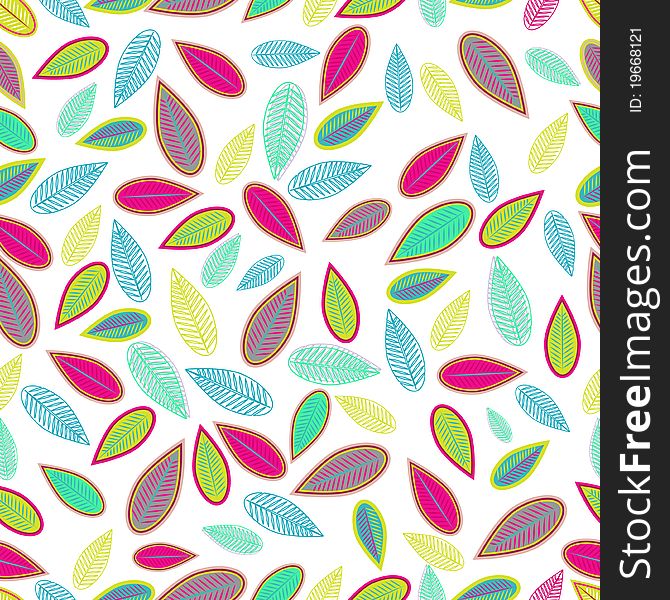 Abstract seamless background with multicolor leafs. Abstract seamless background with multicolor leafs