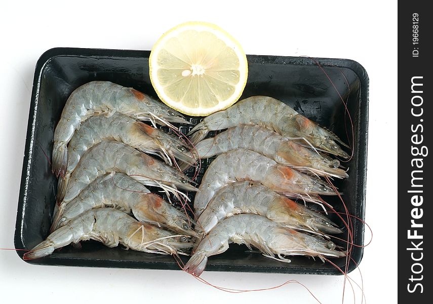 White Shrimp isolated on white.