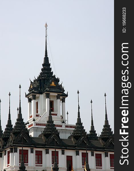 Metal roof of temple in Bangkok, Thailand