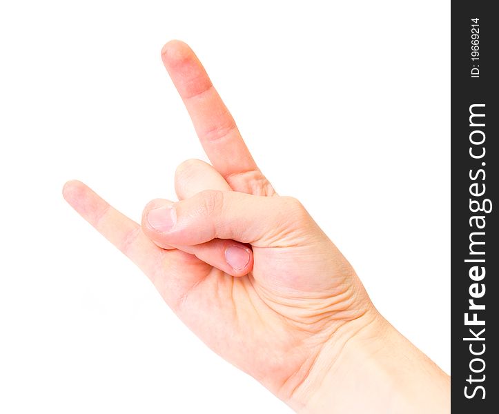 Hand signal isolated on white background
