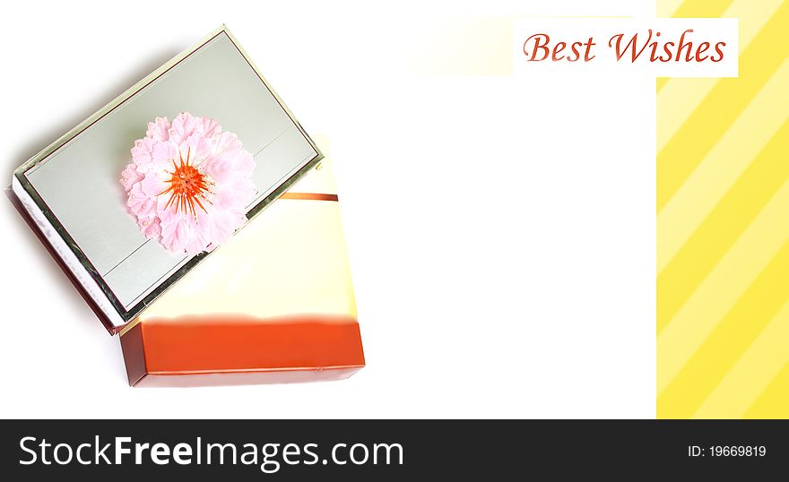 Best wishes note with flower and gift box. text to be written in blank area. Can also be used as an envelope/card. Best wishes note with flower and gift box. text to be written in blank area. Can also be used as an envelope/card.