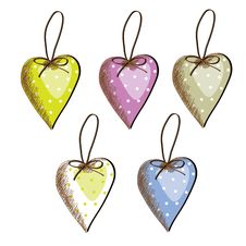 Hearts To Hang Different Color Royalty Free Stock Image Hearts To Hang Different Color Royalty Free Stock Image