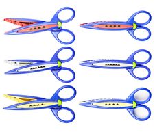 Colorful Zigzag Scissors Royalty Free Stock Photography