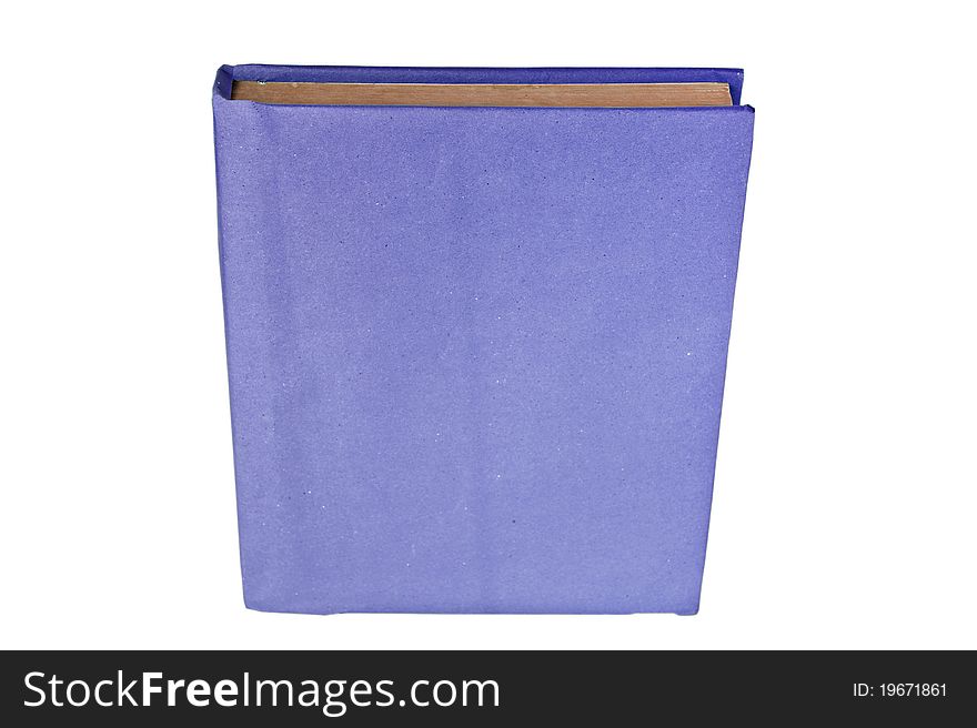 Blue covered book on white