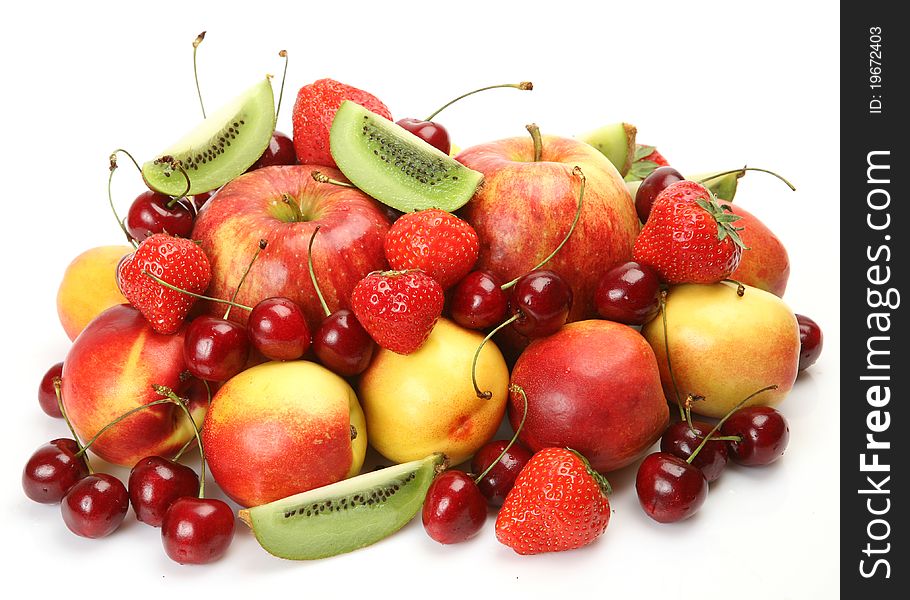 Fresh fruit on a white background. Fresh fruit on a white background