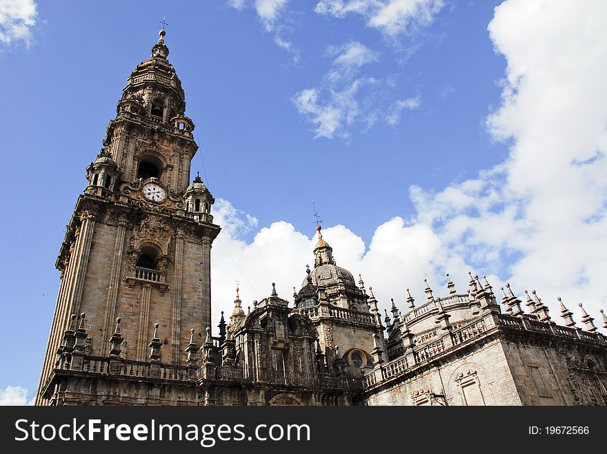 Detail of Cathedral of Santiago de Compostela, Galicia, Spain