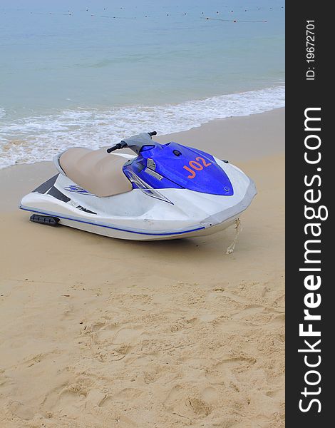 Moto Boat On Sand