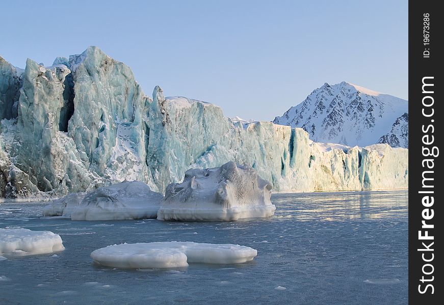 Antarctic landscape - mountains, glaciers, ice. Antarctic landscape - mountains, glaciers, ice