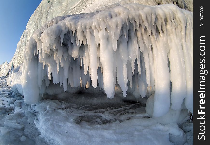 Icicles under the glacier - Svalbard