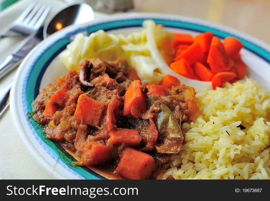 Closeup shot of potato and carrot spicy hot cuisine. Closeup shot of potato and carrot spicy hot cuisine.