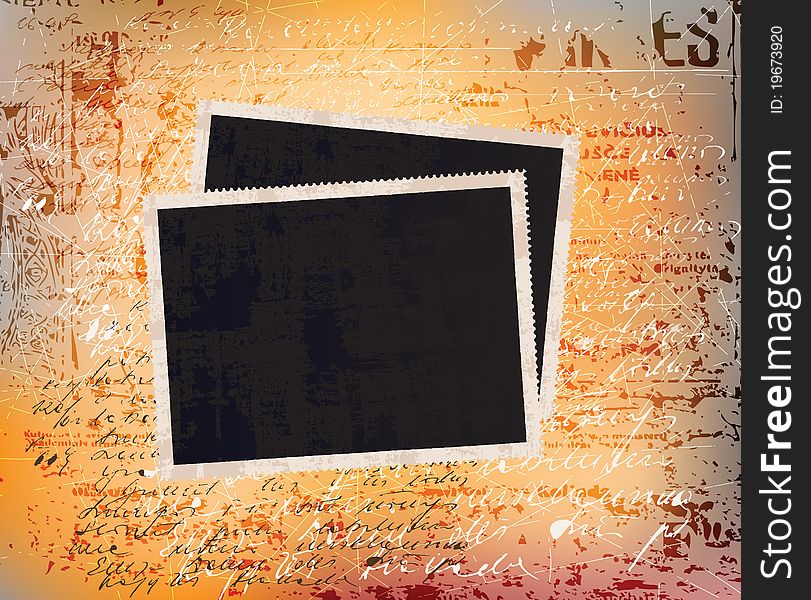 Vintage cards on grungy background. Eps 10  drawing. Vintage cards on grungy background. Eps 10  drawing