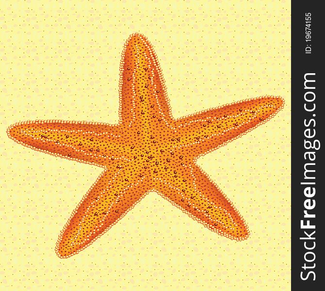 Starfish on beach created as a seamless repeatable pattern