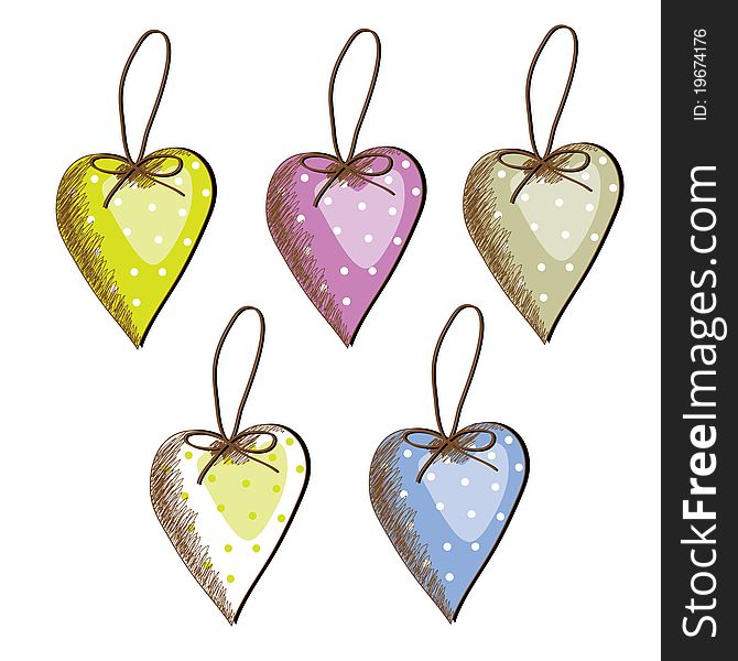 Hearts to hang different color