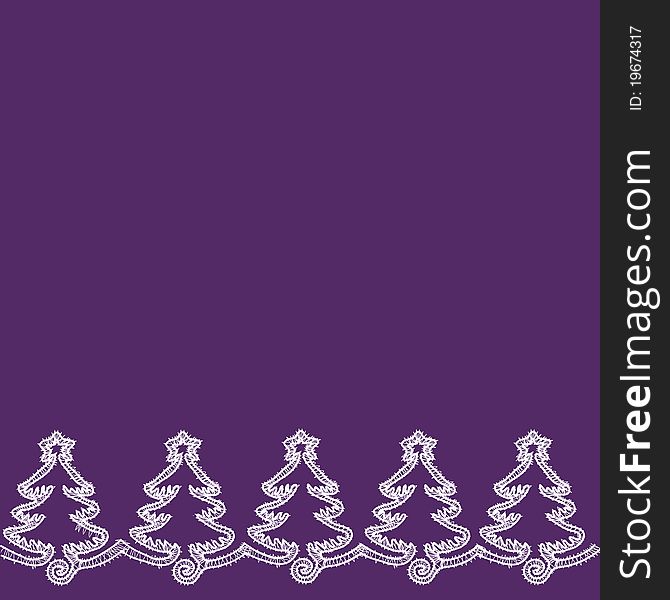 Purple border with christmas trees. Purple border with christmas trees