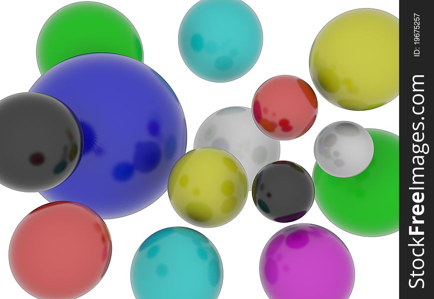 Shiny spheres in multiple colours