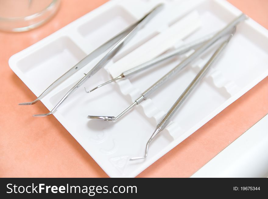 Some Stomatology Equipment With Medicine Tools