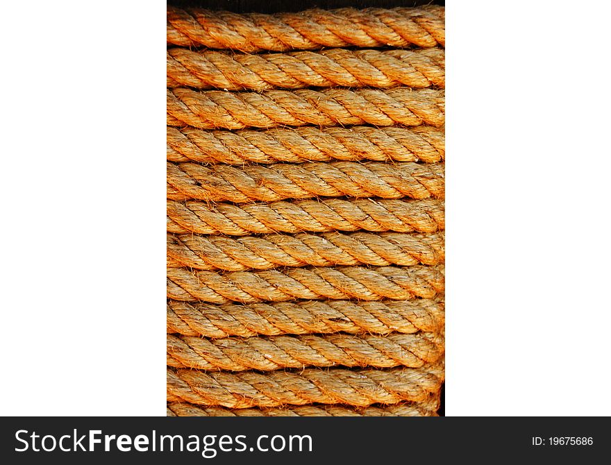 Rope fabric light brown cascaded. Rope fabric light brown cascaded.