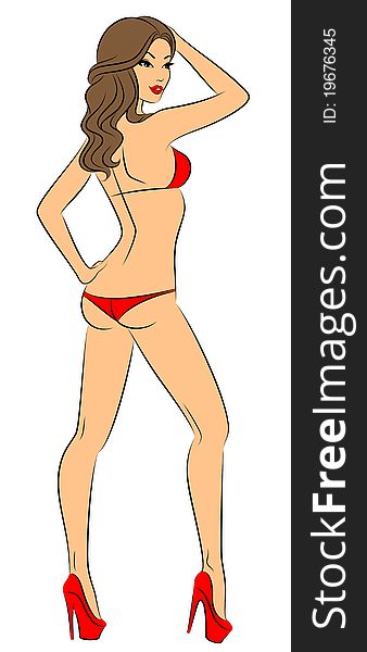 Silhouette of beautiful woman,illustration for a design. Silhouette of beautiful woman,illustration for a design