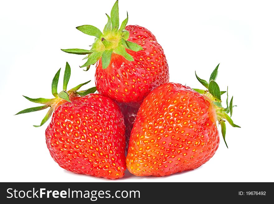 Freshly picked strawberries on Withe Backround